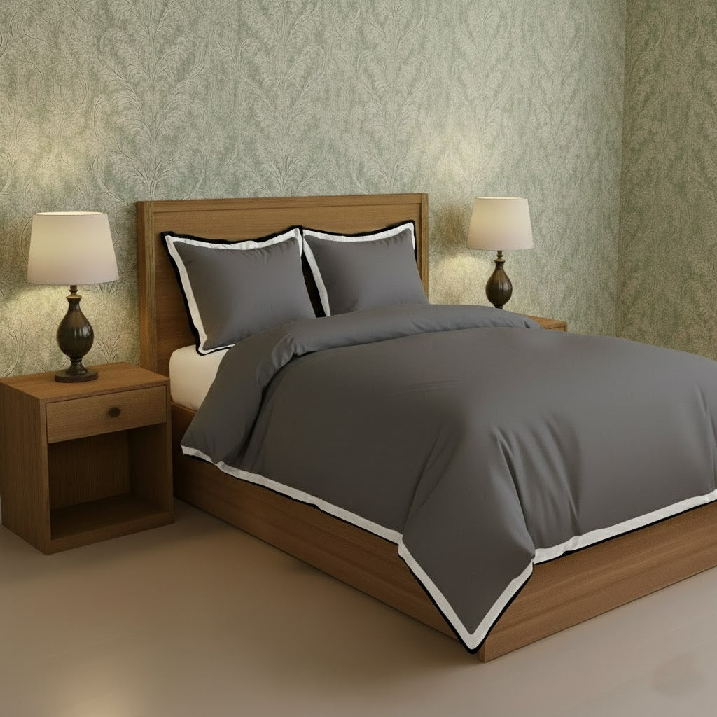 Black & White Border Frame Duvet Cover Set