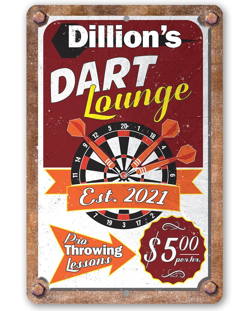 Personalized - Dart Lounge - Metal Sign