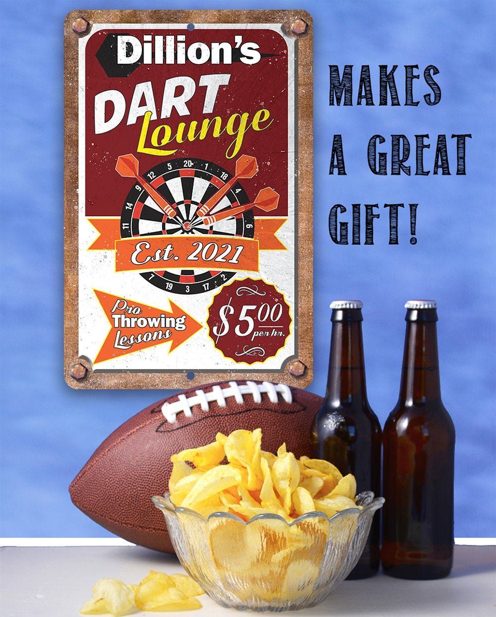 Personalized - Dart Lounge - Metal Sign