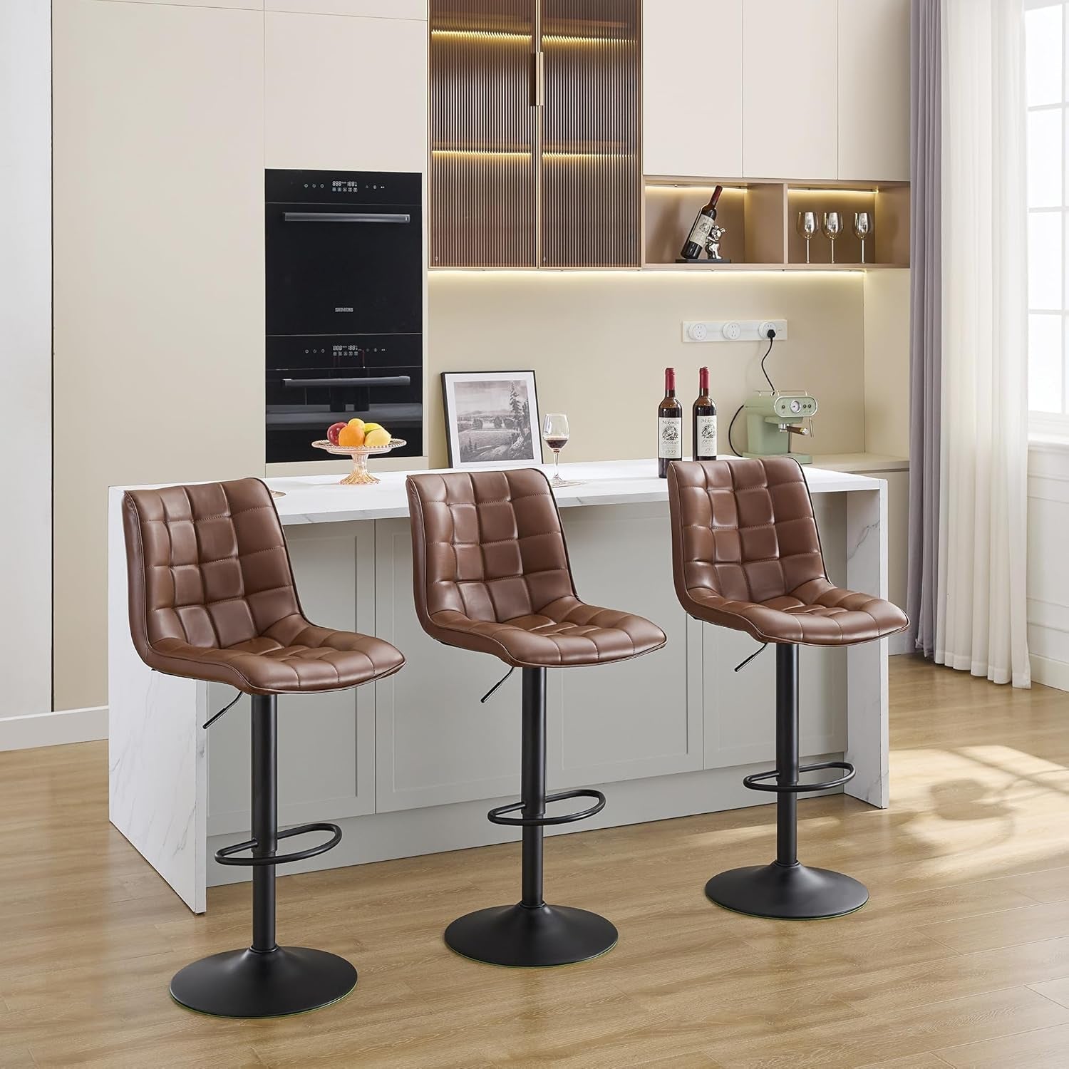 Swivel Counter Height Bar Stools Set of Three