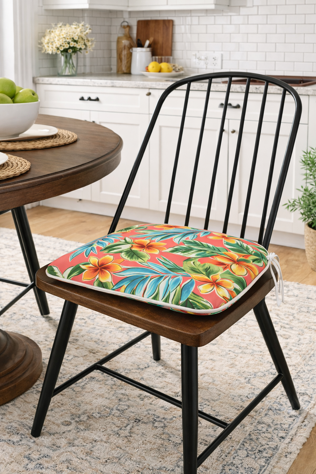 Outdoor Patio Chair Cushions, Water-Repellent U-Shape Thick Foam Seat Cushions (Set of 4)