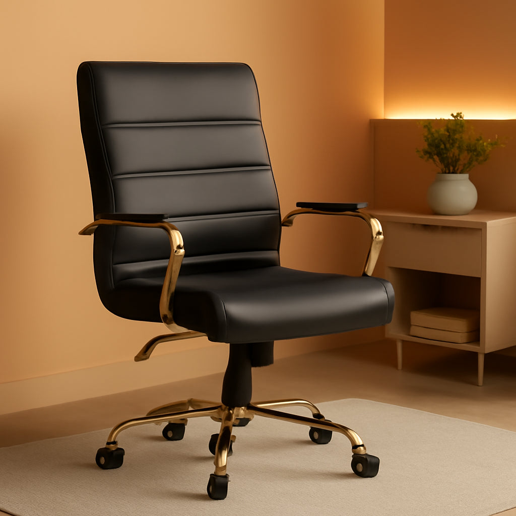 Whitney Black High Back Leathersoft Desk Chair Swivel