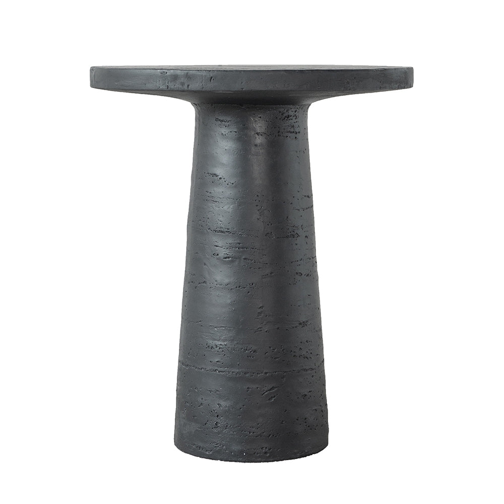 Black Round Side Table with Pedestal Base