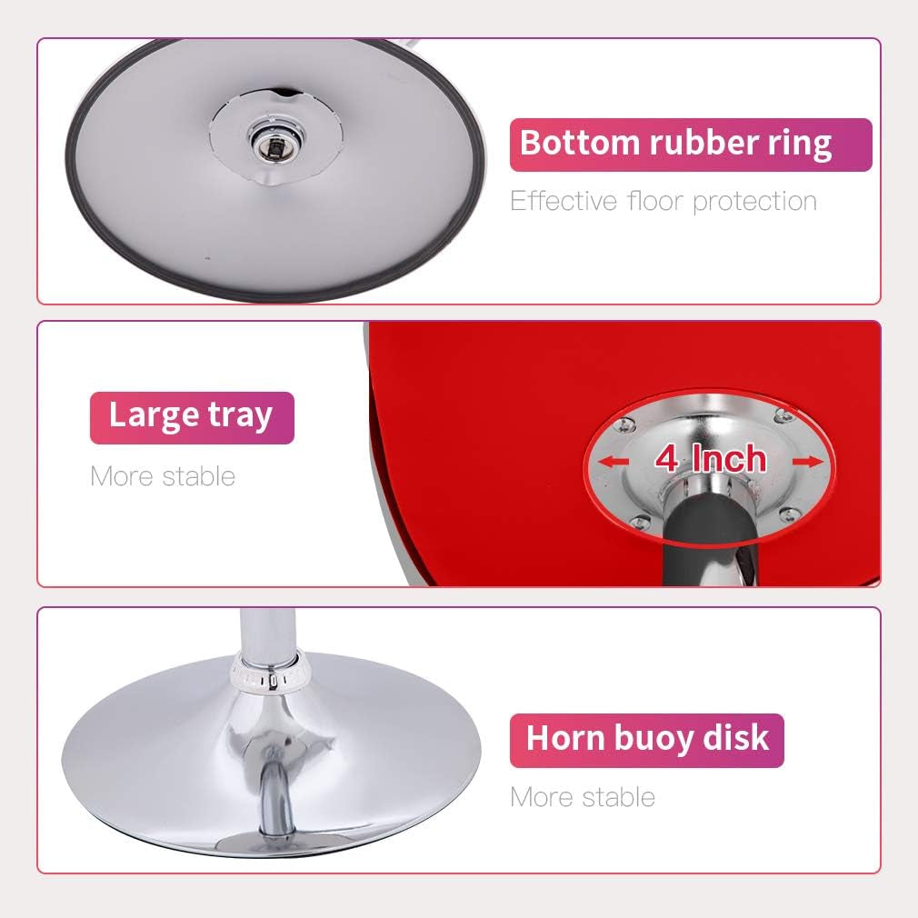 Counter Height Bar Stools Set of 2 Adjustable Swivel With Back PU Leather