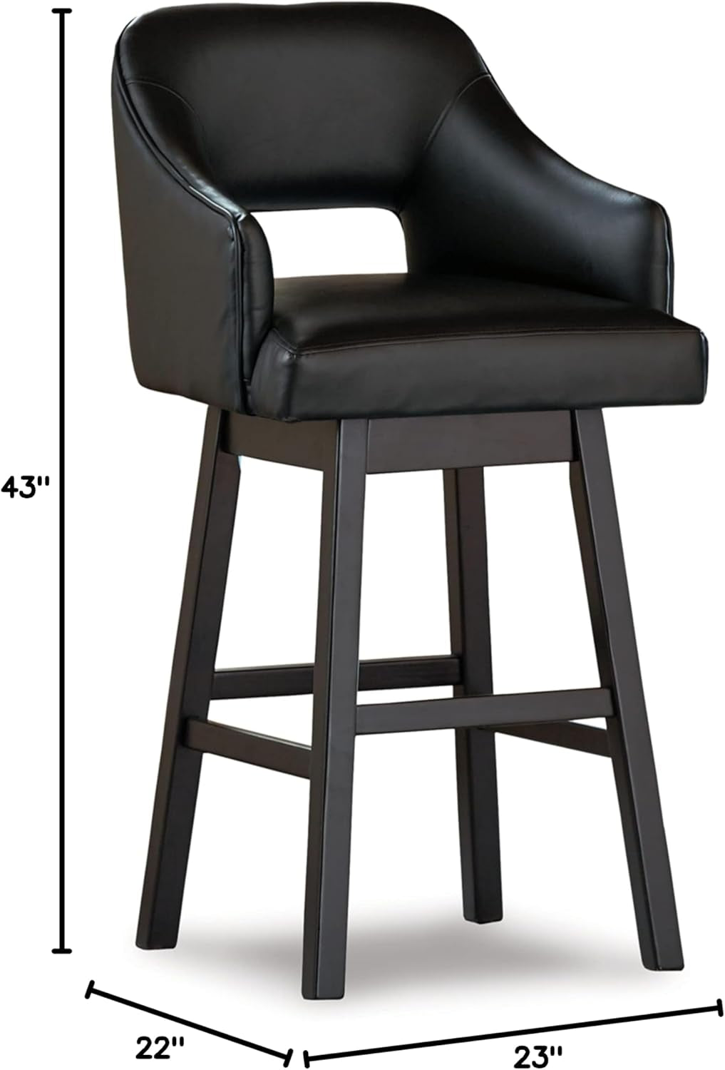 Modern Upholstered Swivel Barstool Set with Footrest