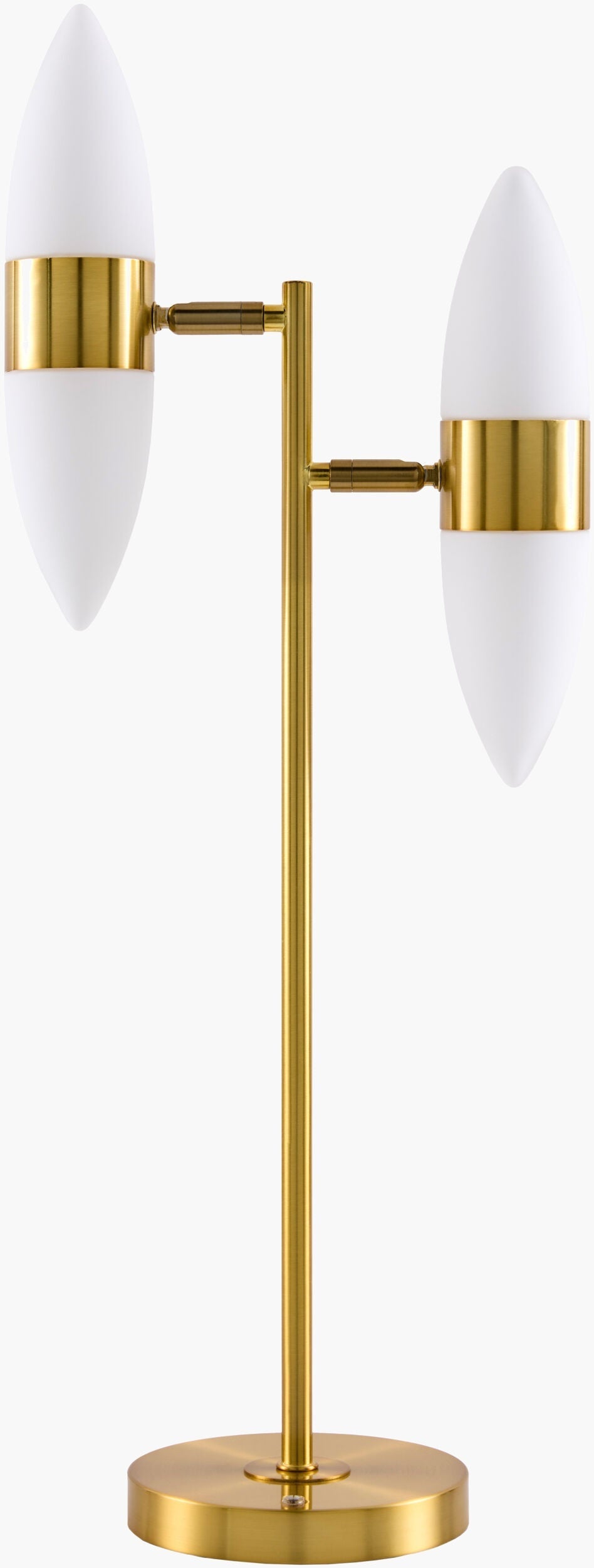 Metallic Brass Modern Table Lamp with glass details for bedside or console tables-0