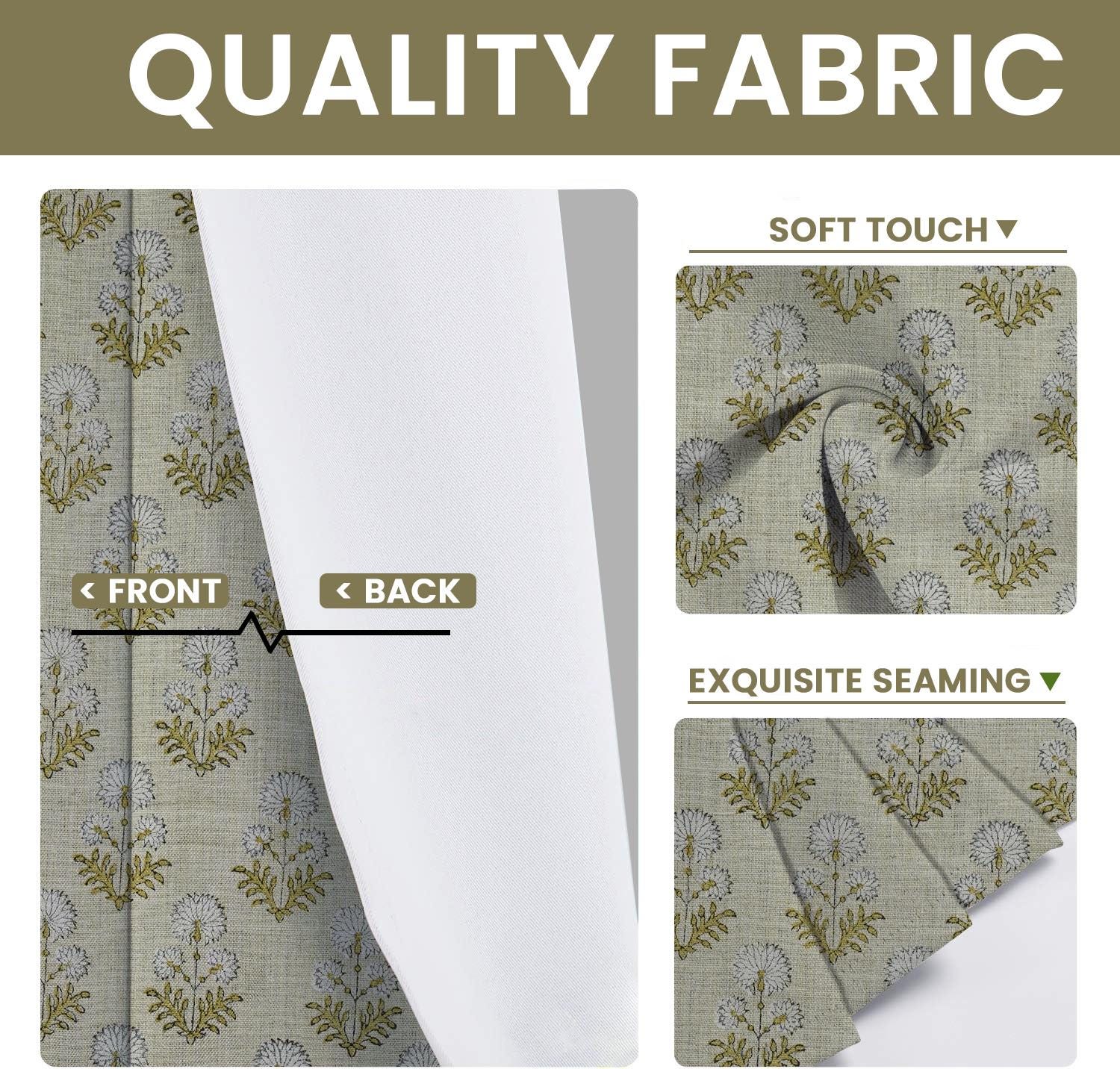 Block Print Rishi Grommet Linen Curtains