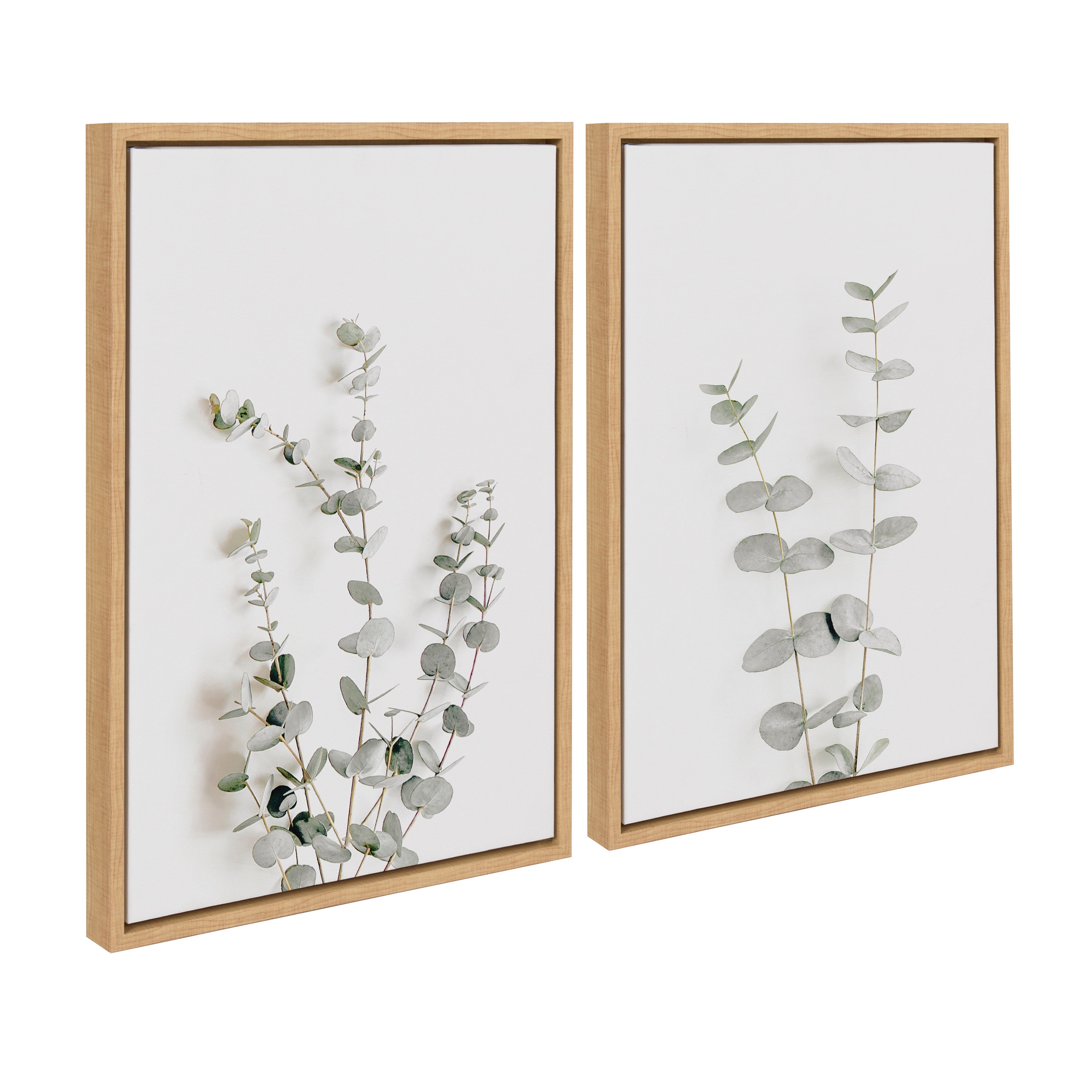 Sylvie Neutral Botanical Print No 3 and 4 Framed Canvas by The Creative Bunch Studio