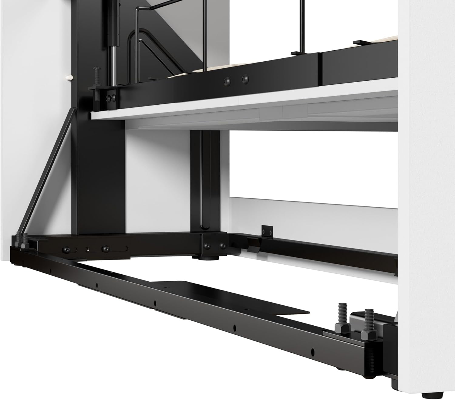 65 Inch Queen Murphy Bed With Wardrobe Storage System