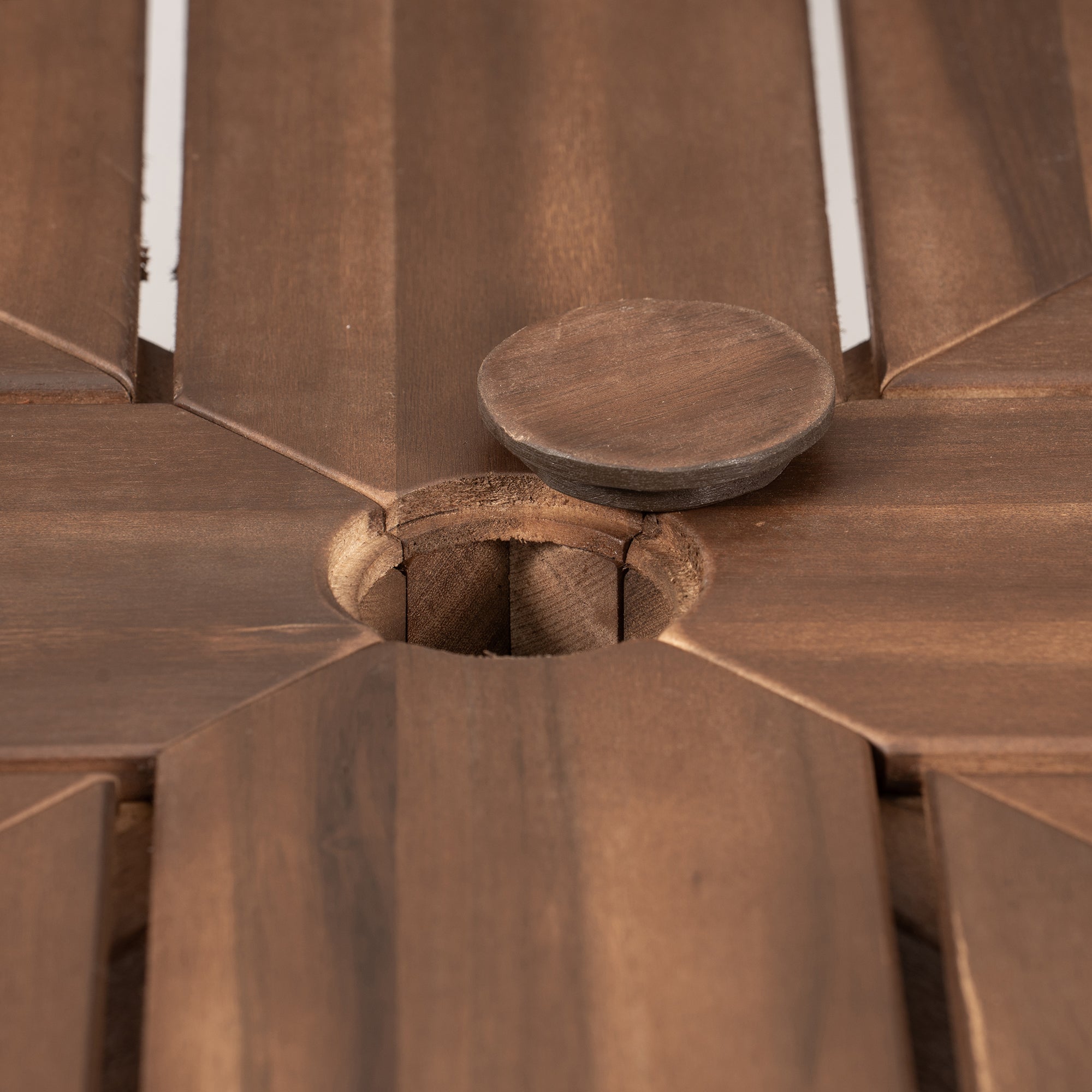 TREXM Patio Dining Table Set for 6 with Umbrella Hole