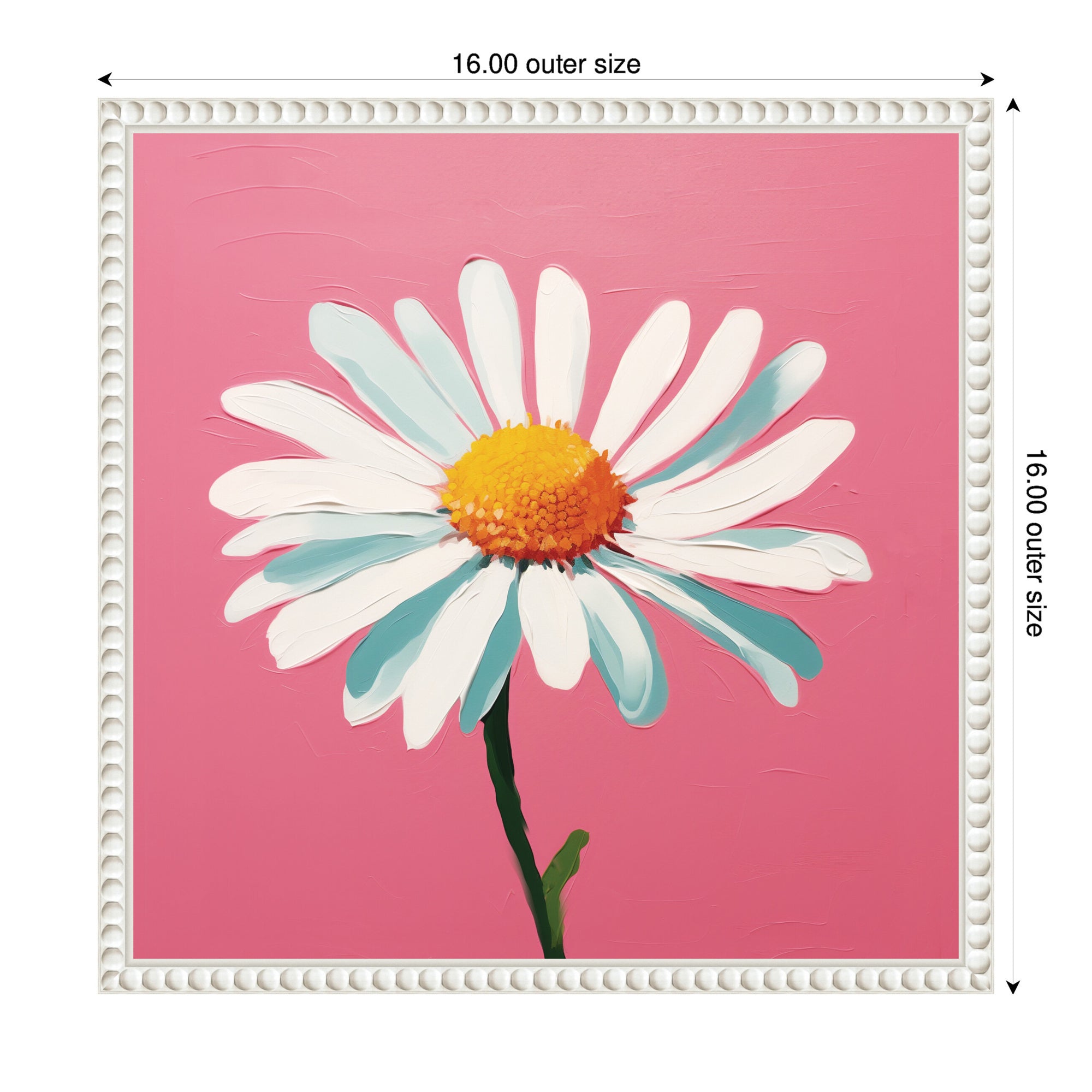 Sylvie Delicate Daisy 2 Pink Framed Canvas by The Creative Bunch Studio
