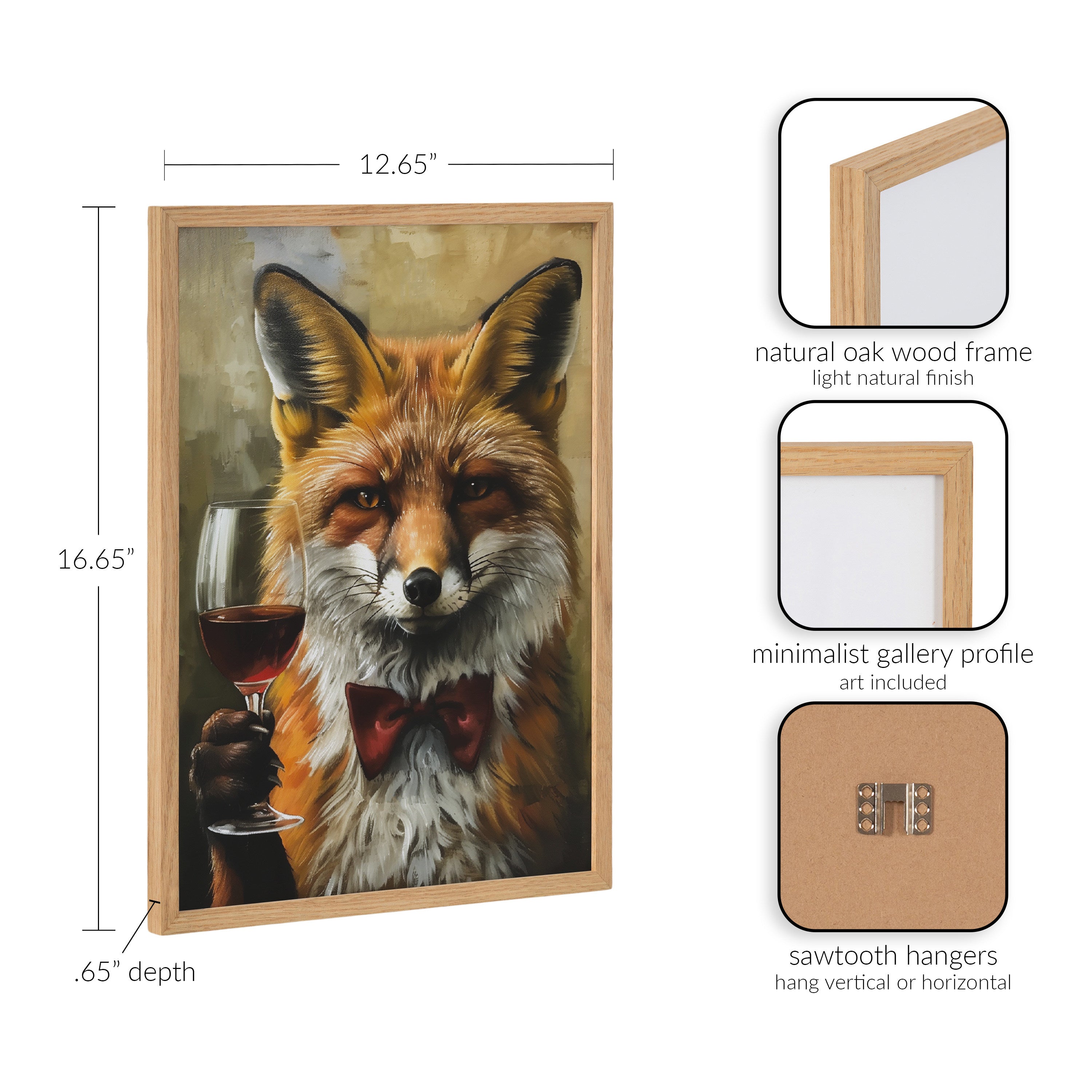 Gallery Traditional Fox Wine Tasting Print by The Creative Bunch Studio