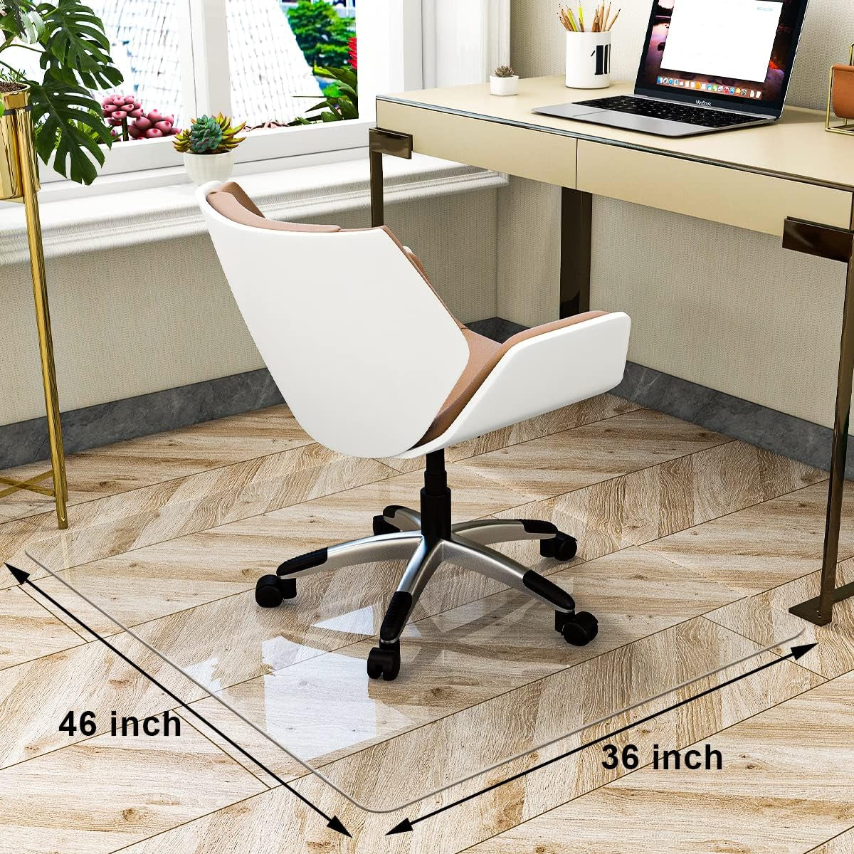 Tempered Glass Chair Mat For Carpet 36x46 Inches Anti Slip