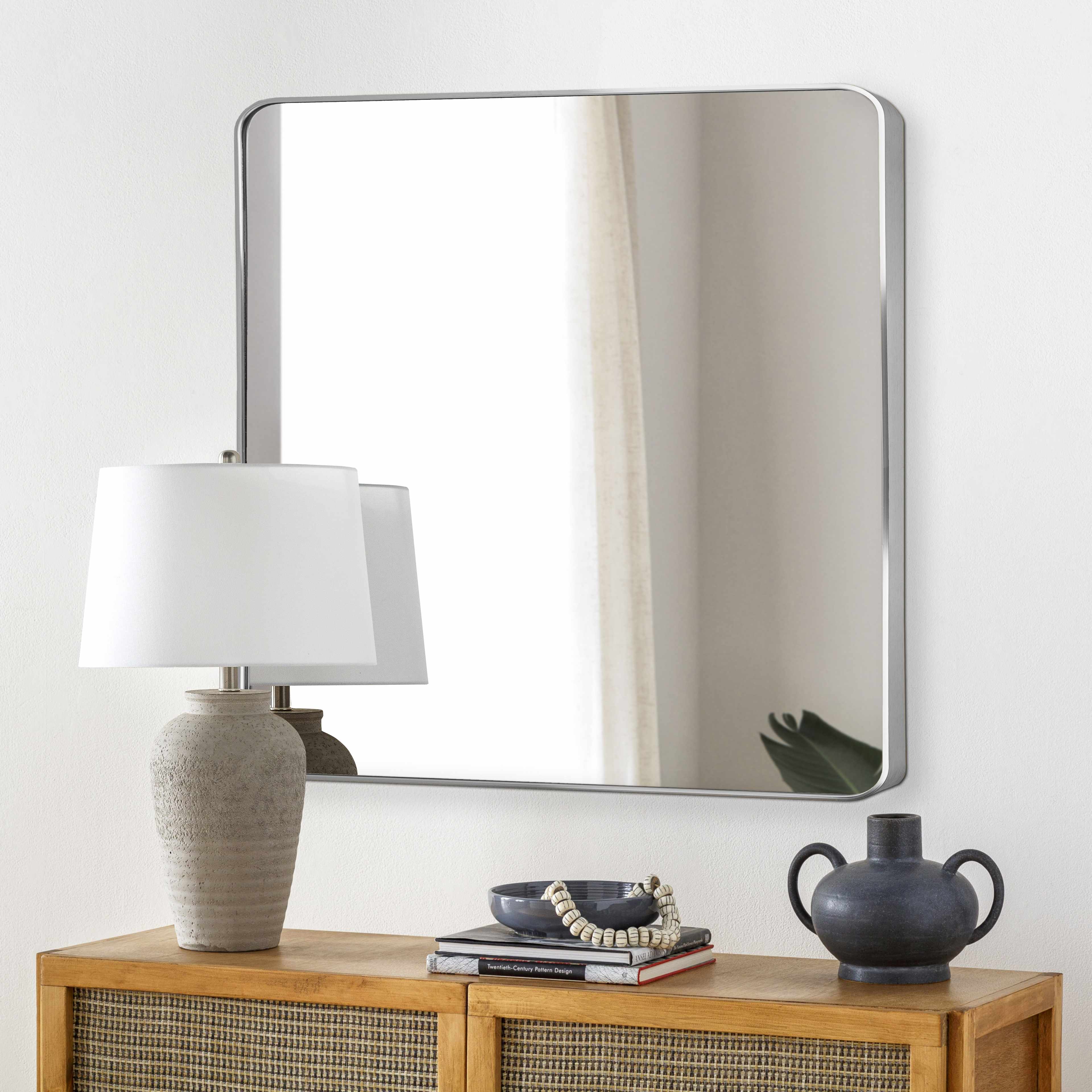Ockenfels Modern Arched Silver Gray Wall Mirror-1