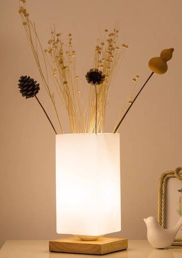 Dimmable Flower Vase Beside Decorative Table Lamp for Rustic Home - PRHOMZ