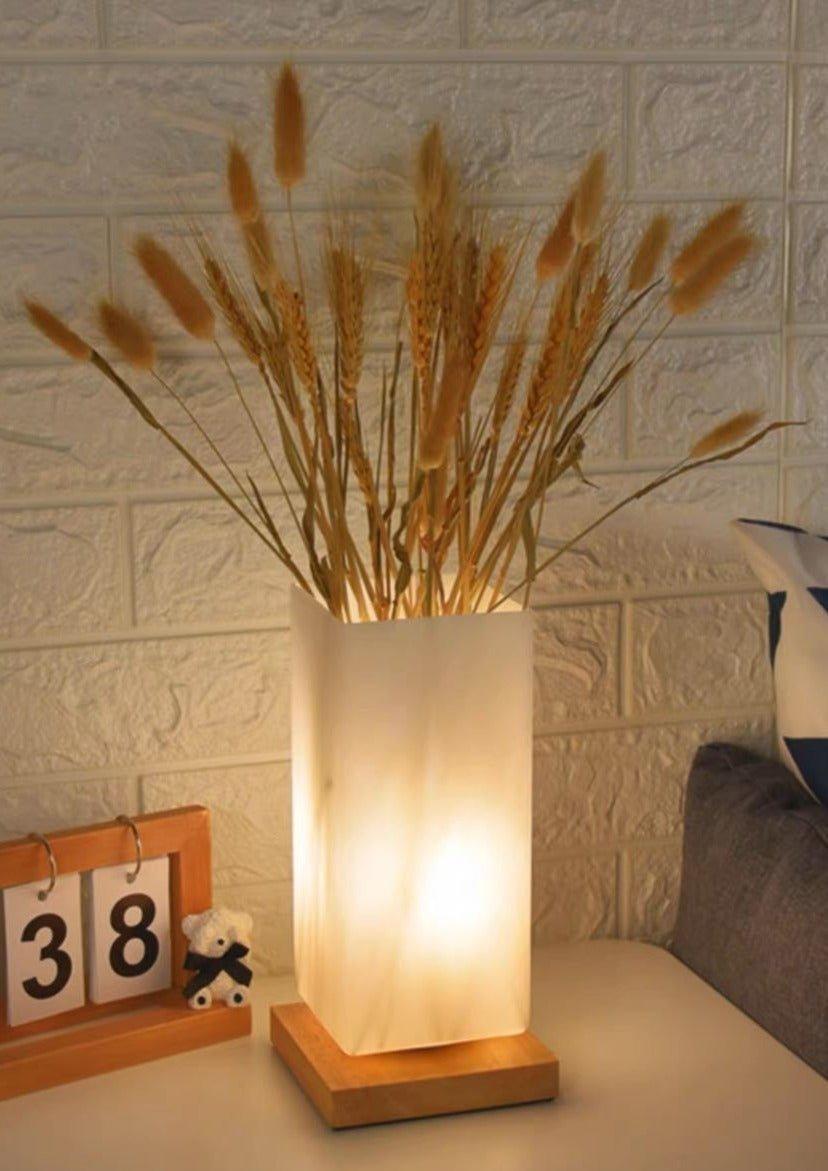 Dimmable Flower Vase Beside Decorative Table Lamp for Rustic Home - PRHOMZ