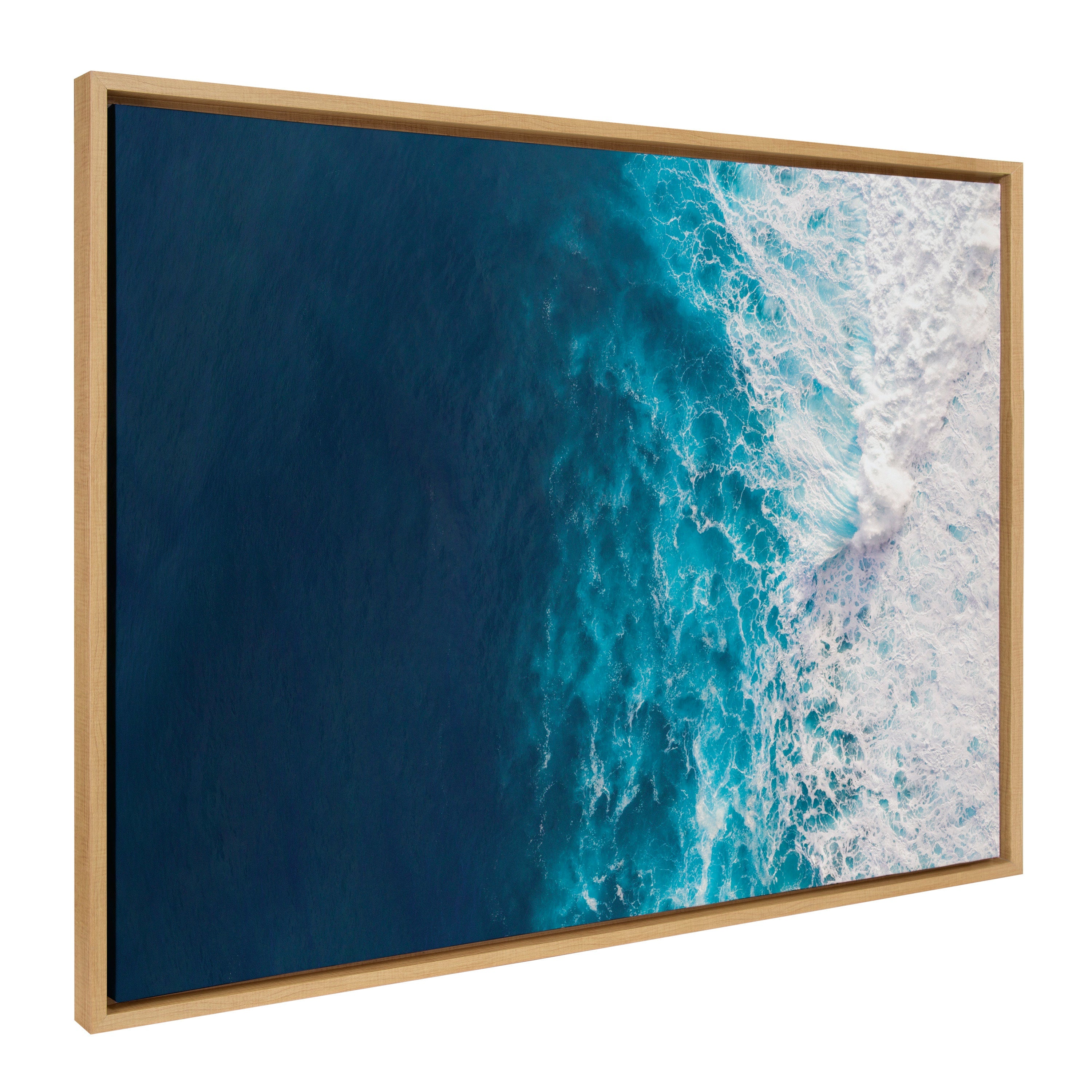 Sylvie Seascape of Splashing Waves Framed Canvas by The Creative Bunch Studio