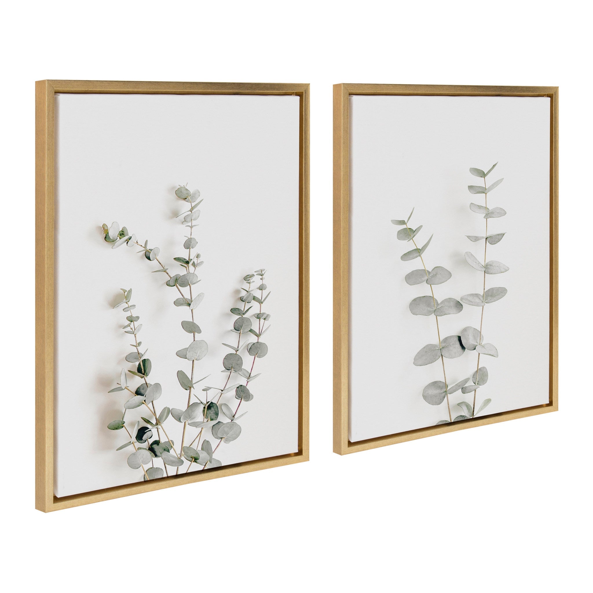 Sylvie Neutral Botanical Print No 3 and 4 Framed Canvas by The Creative Bunch Studio