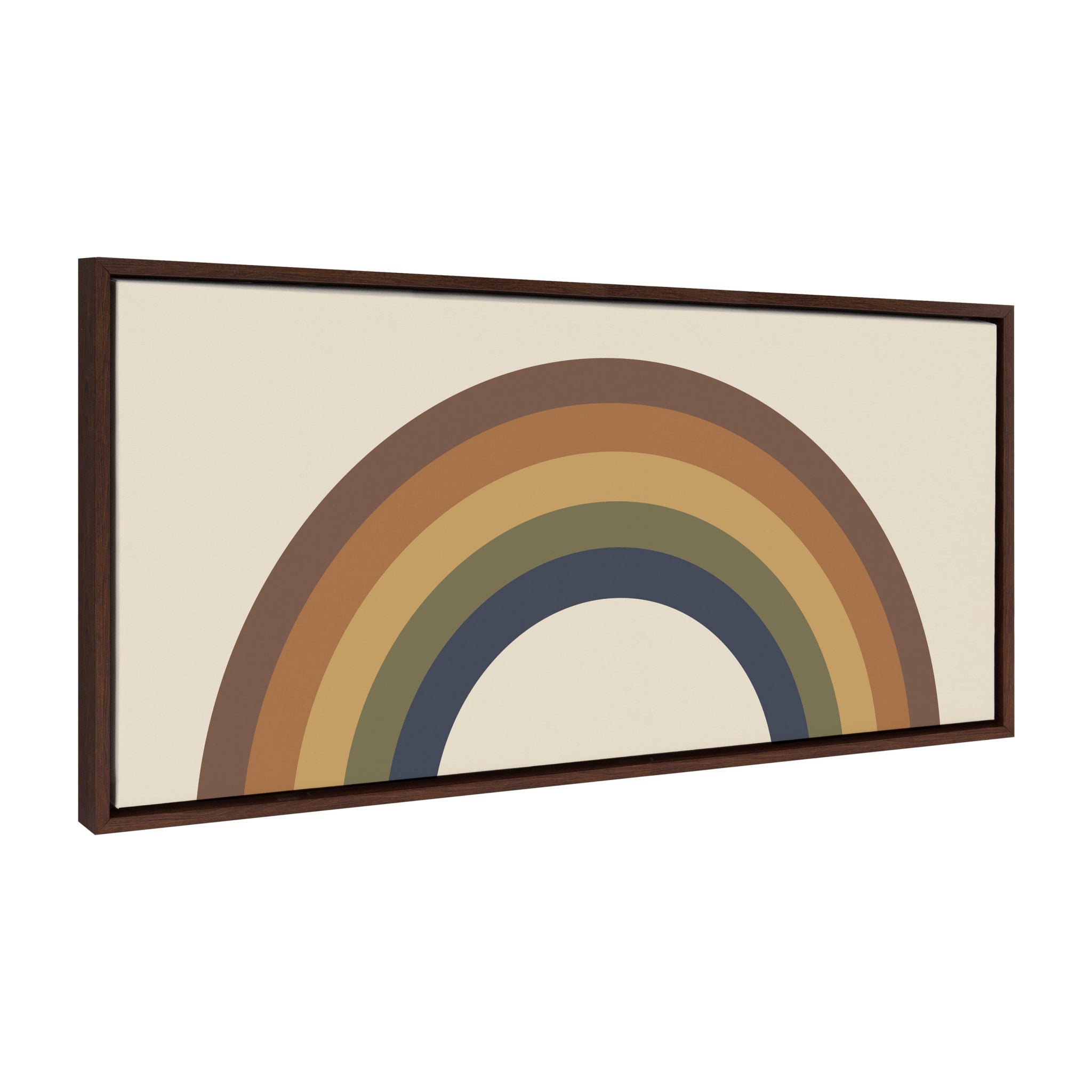 Sylvie Retro Rainbow Framed Canvas by The Creative Bunch Studio