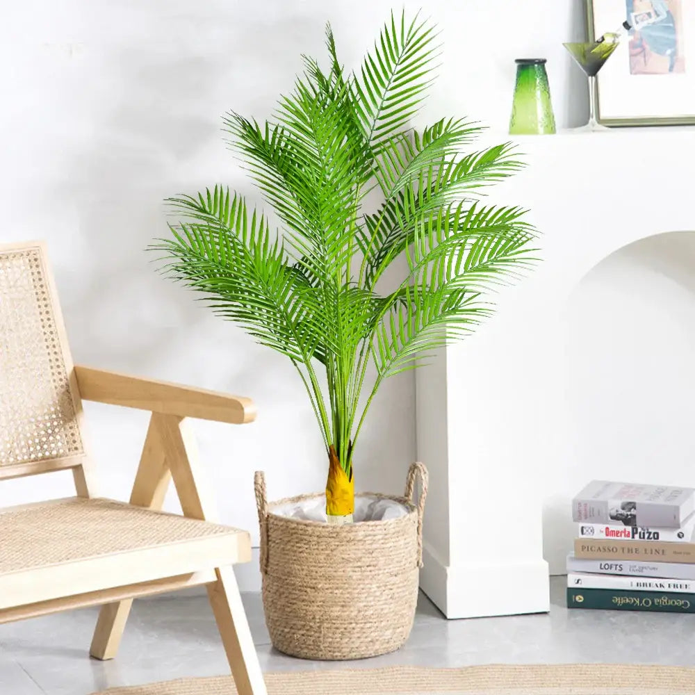 Dlight Decor 120cm Tall Palm Tree Branch with Coconut Leaves for Home and Office Decor