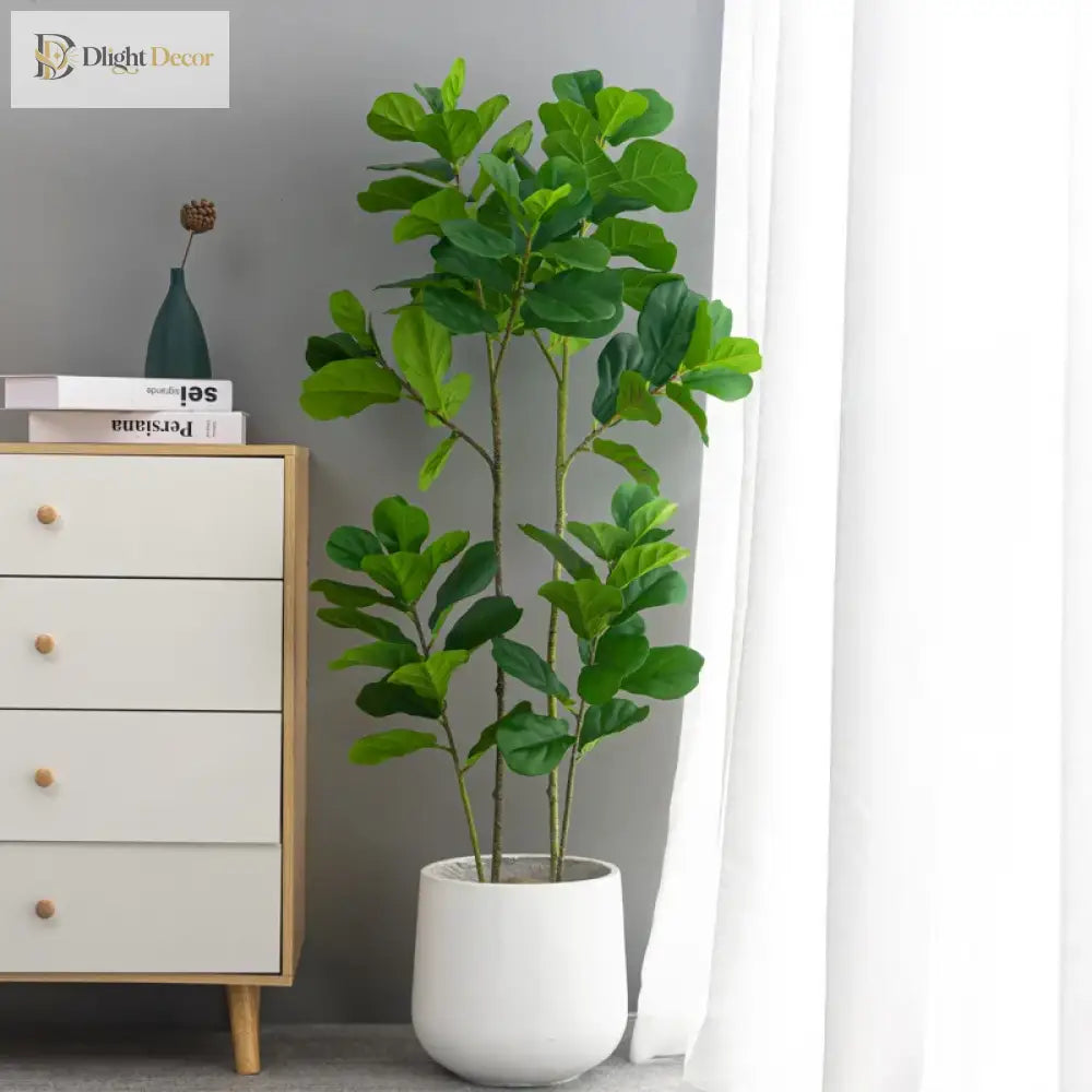 Dlight Decor 122cm Large Ficus Tree Branch with Tropical Rubber Leaves