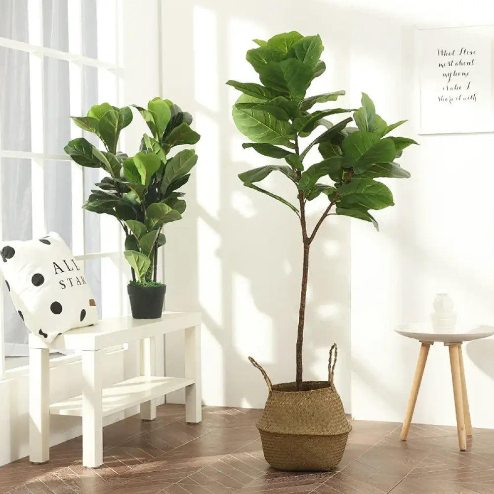 Dlight Decor 122cm Large Ficus Tree Branch with Tropical Rubber Leaves