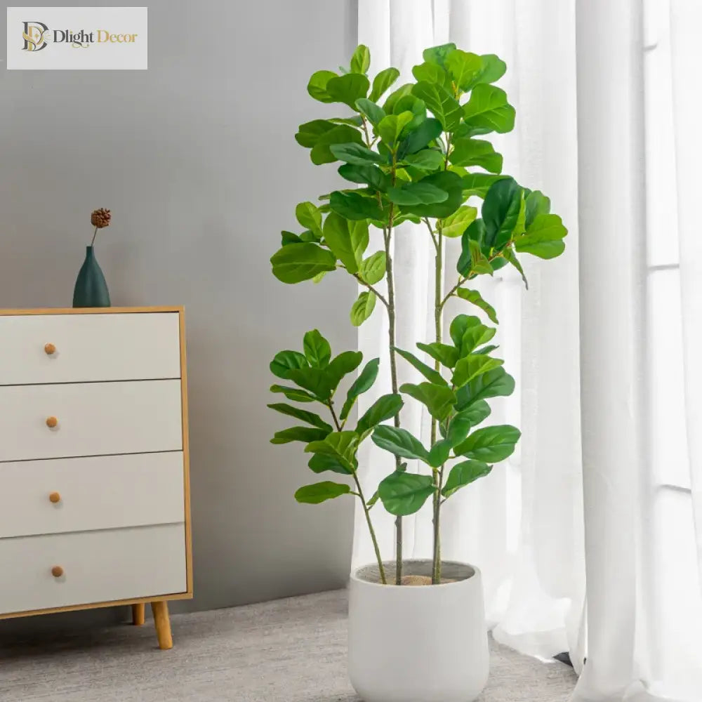 Dlight Decor 122cm Large Ficus Tree Branch with Tropical Rubber Leaves