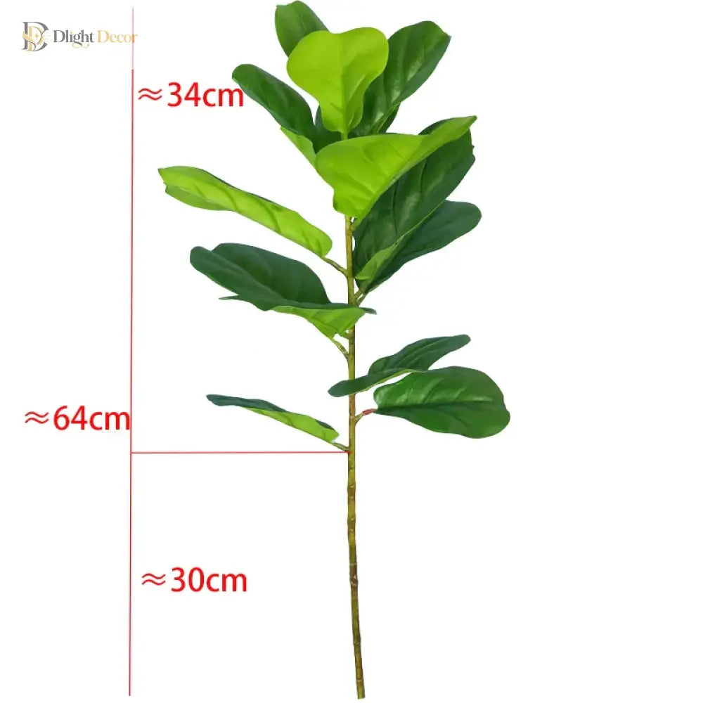 Dlight Decor 122cm Large Ficus Tree Branch with Tropical Rubber Leaves