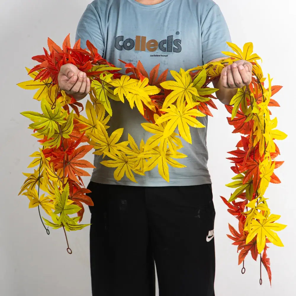 Dlight Decor 200cm Fall Maple Leaf Garland for Autumn and Halloween Decor