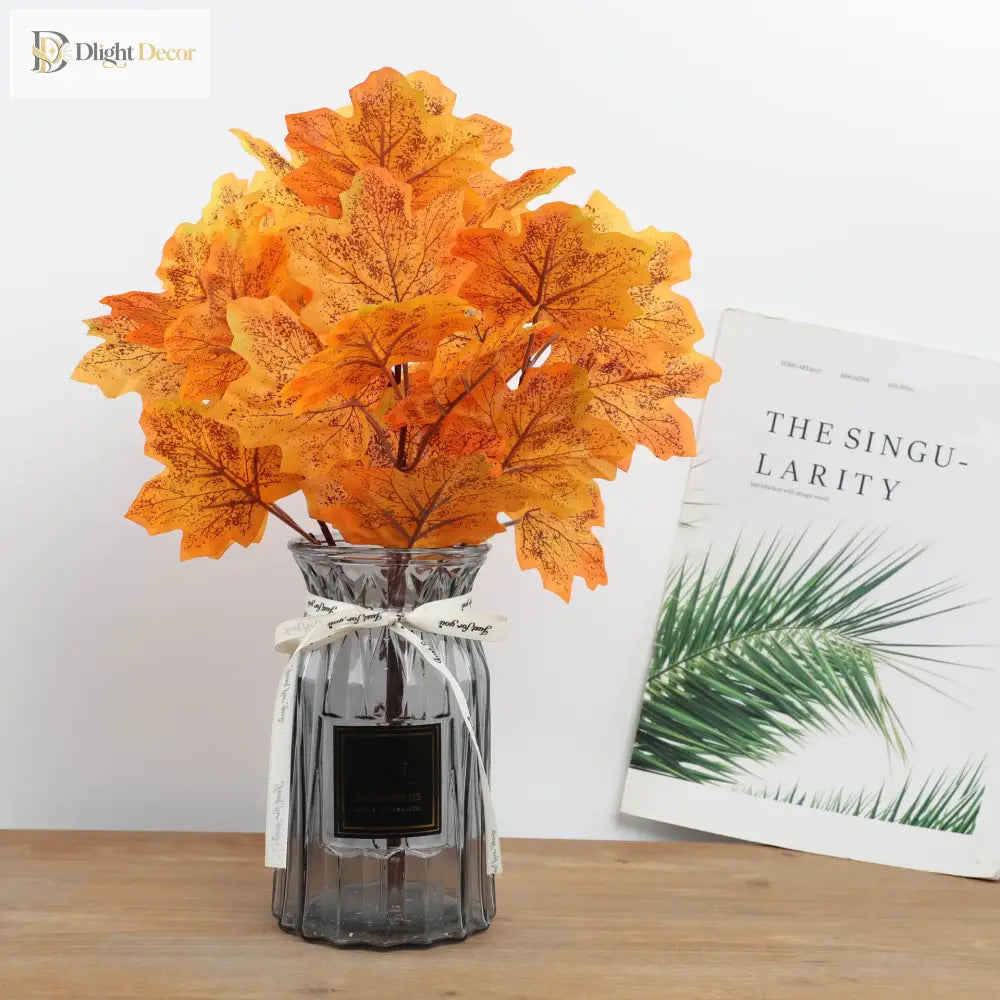 Dlight Decor 39cm Maple Leaf Branch for Autumn and Halloween Decor