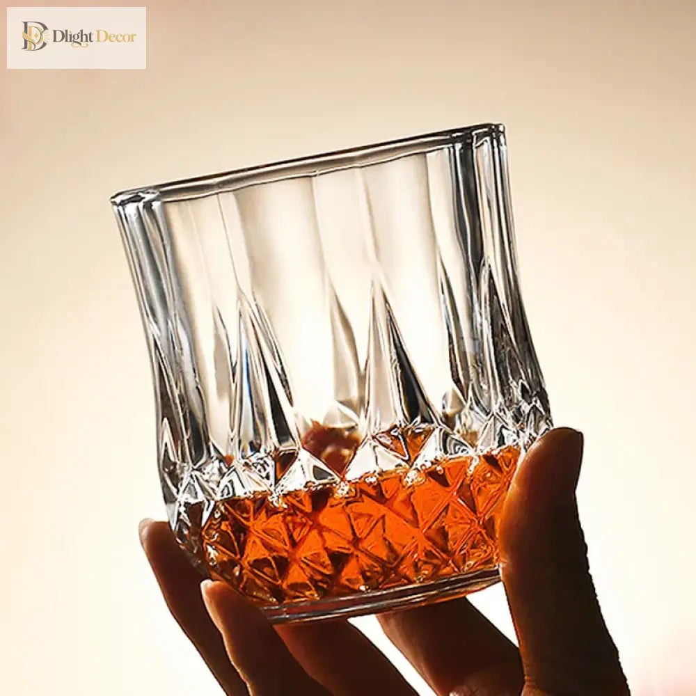 Dlight Decor 4pc Diamond Cut Glass Set 215ml Clear
