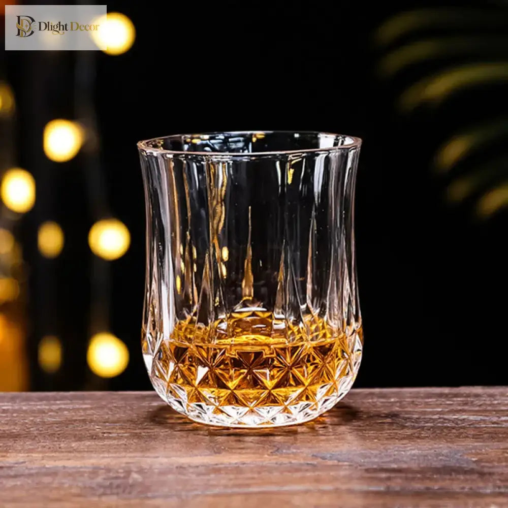 Dlight Decor 4pc Diamond Cut Glass Set 215ml Clear