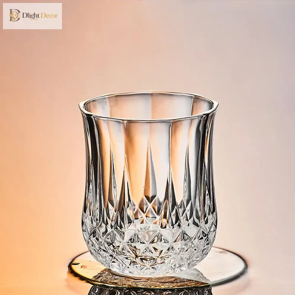 Dlight Decor 4pc Diamond Cut Glass Set 215ml Clear