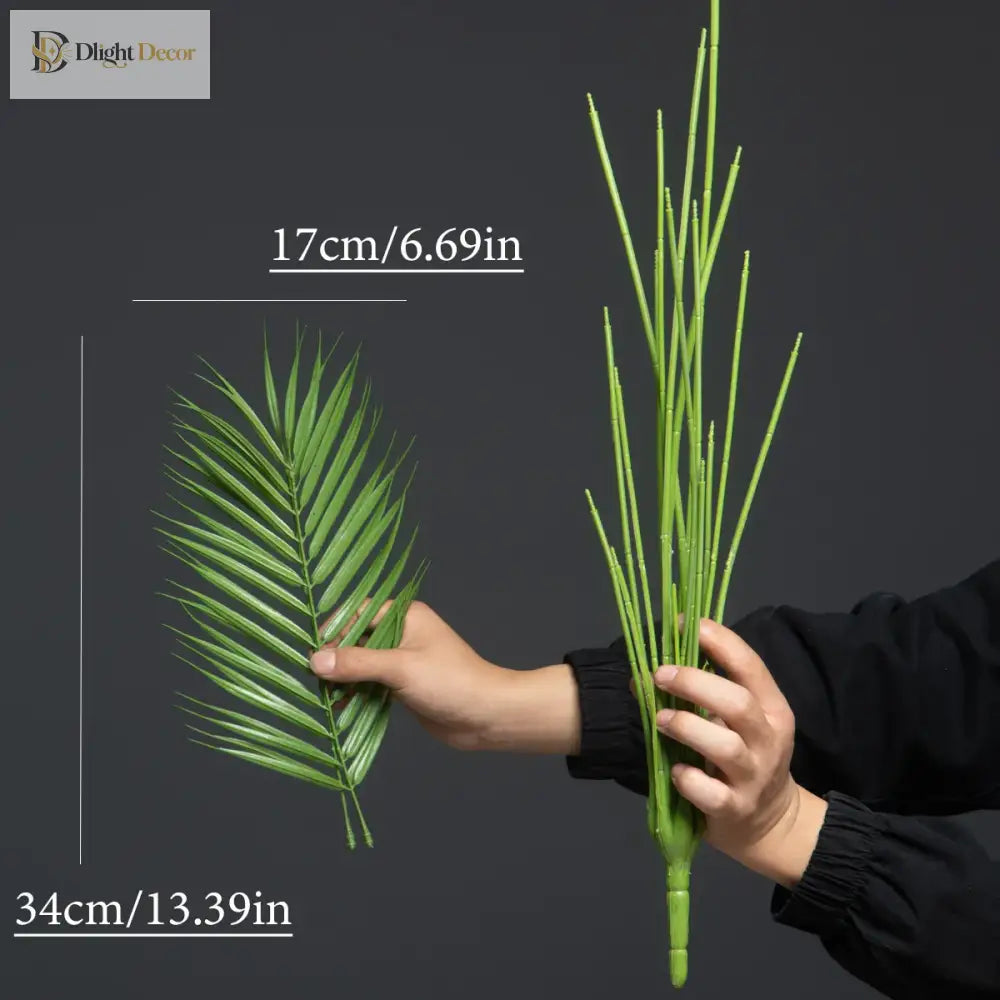 Dlight Decor 88cm Tropical Palm Fern Branch with Real Touch Leaves