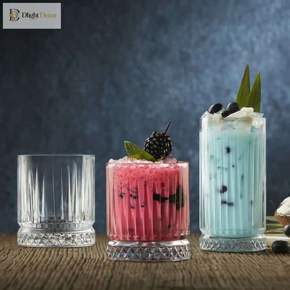 Dlight Decor Diamond Stripe Glass Coffee Cups (100–450ml)
