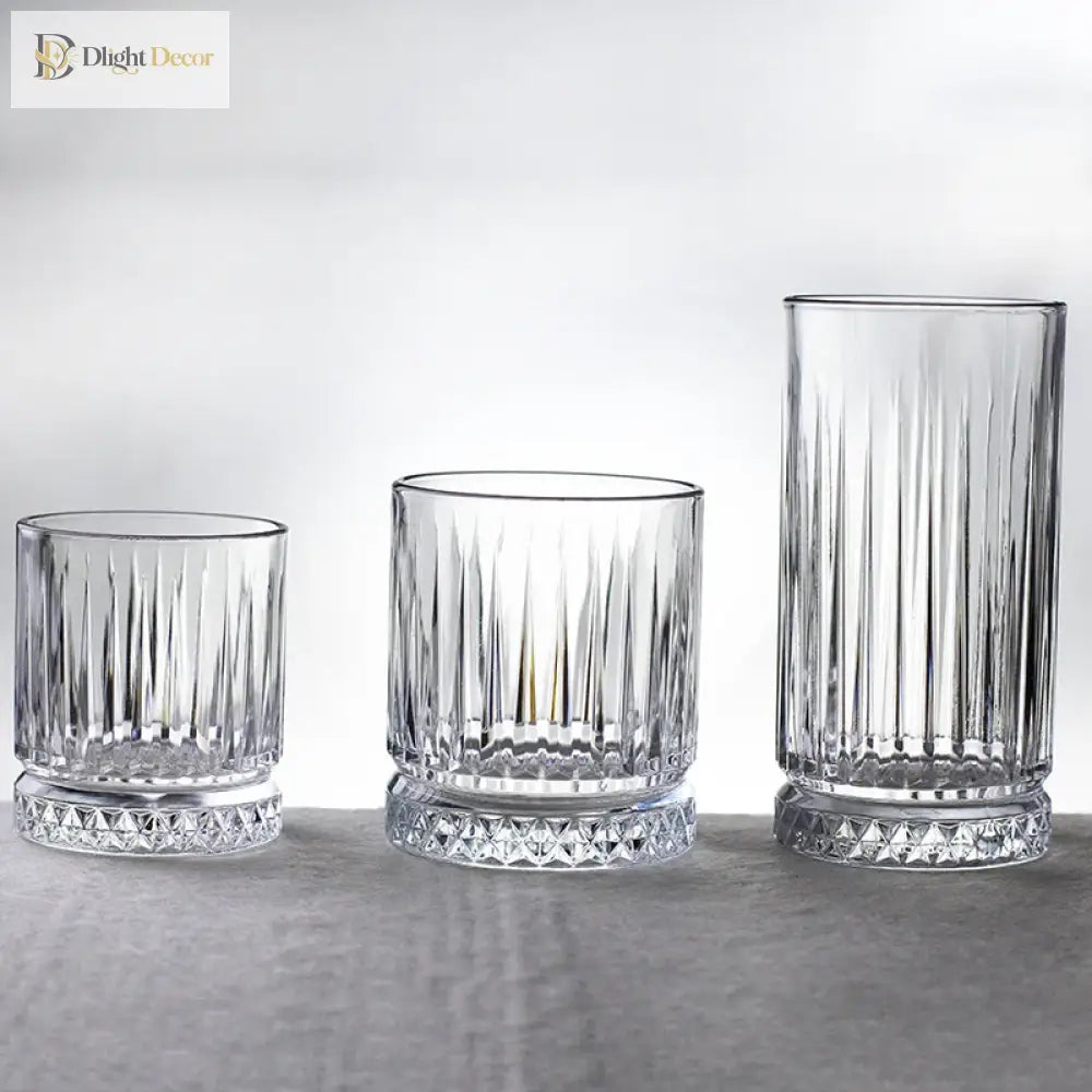 Dlight Decor Diamond Stripe Glass Coffee Cups (100–450ml)
