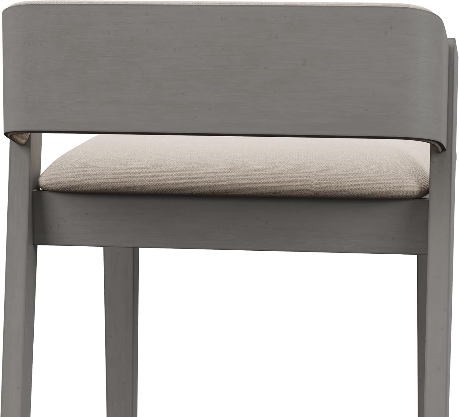 Counter Height Wood Stool Distressed Gray Upholstered Seat