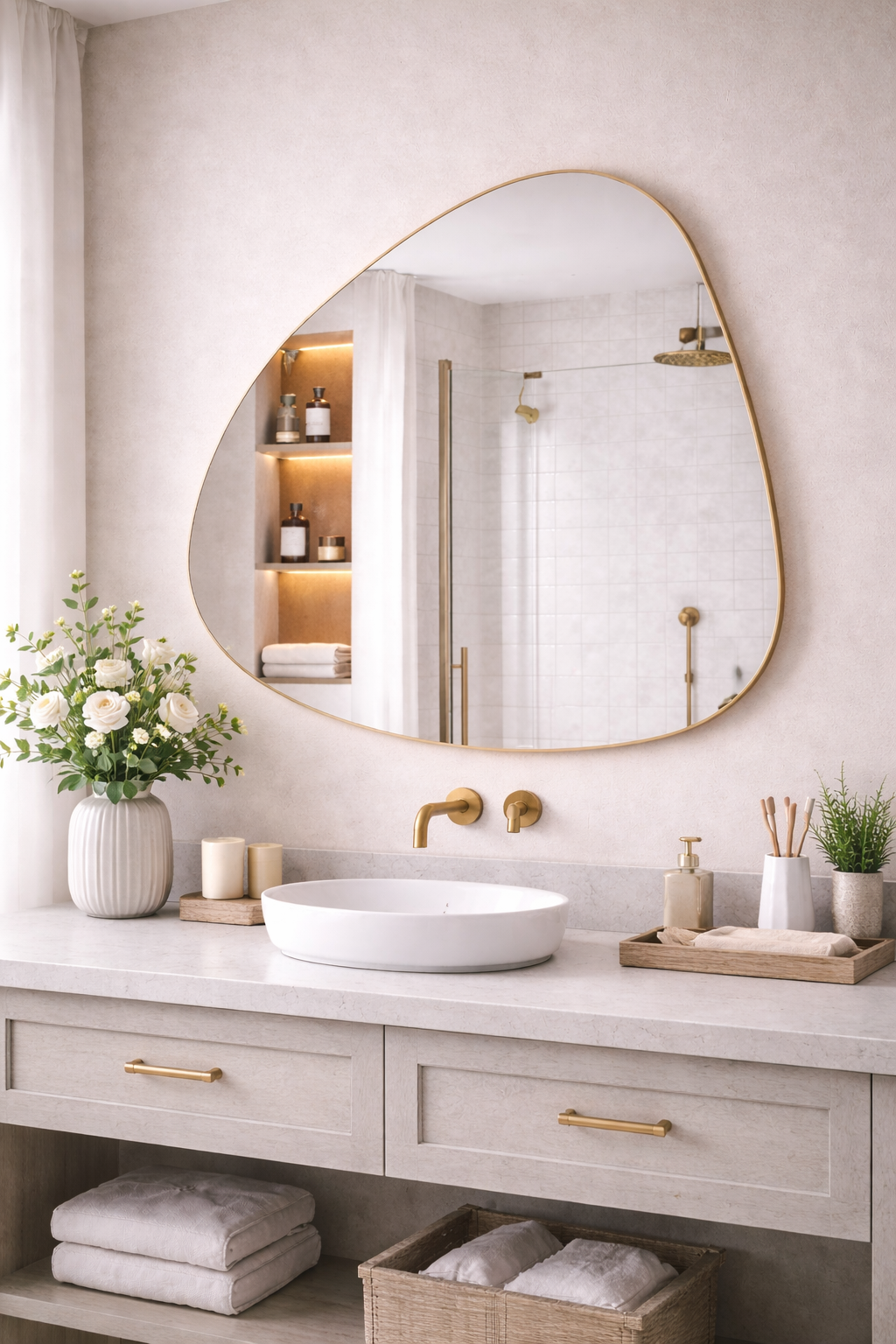 Salda Irregular Aesthetic Bahtroom Mirror