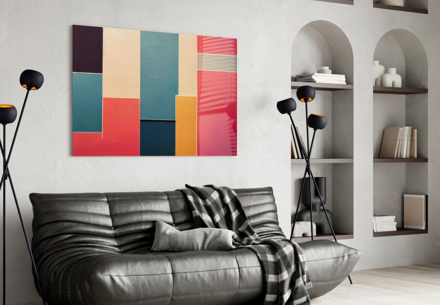 Rectangles Glass Wall Art|| Designer's Collection
