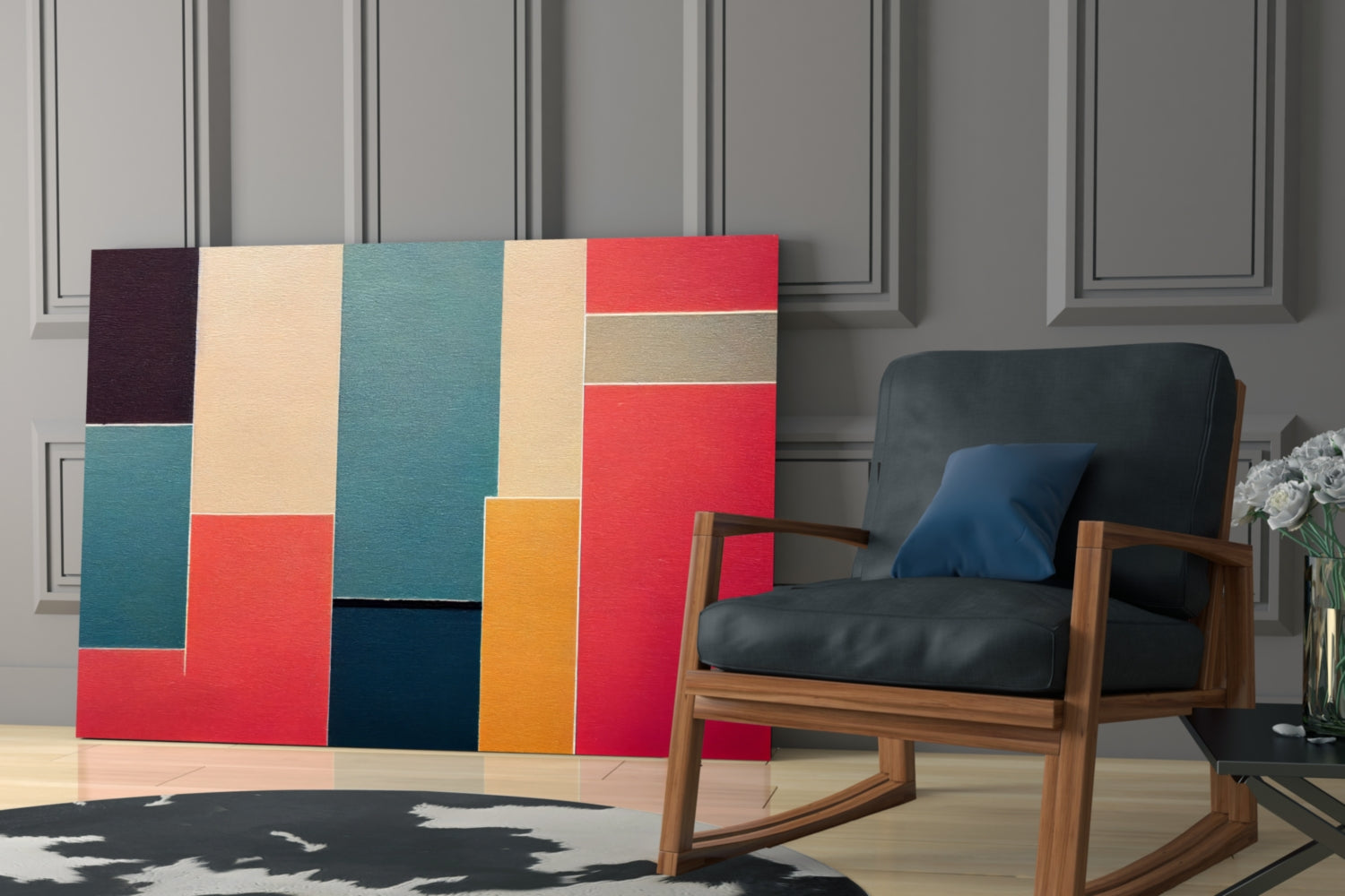 Rectangles Glass Wall Art|| Designer's Collection