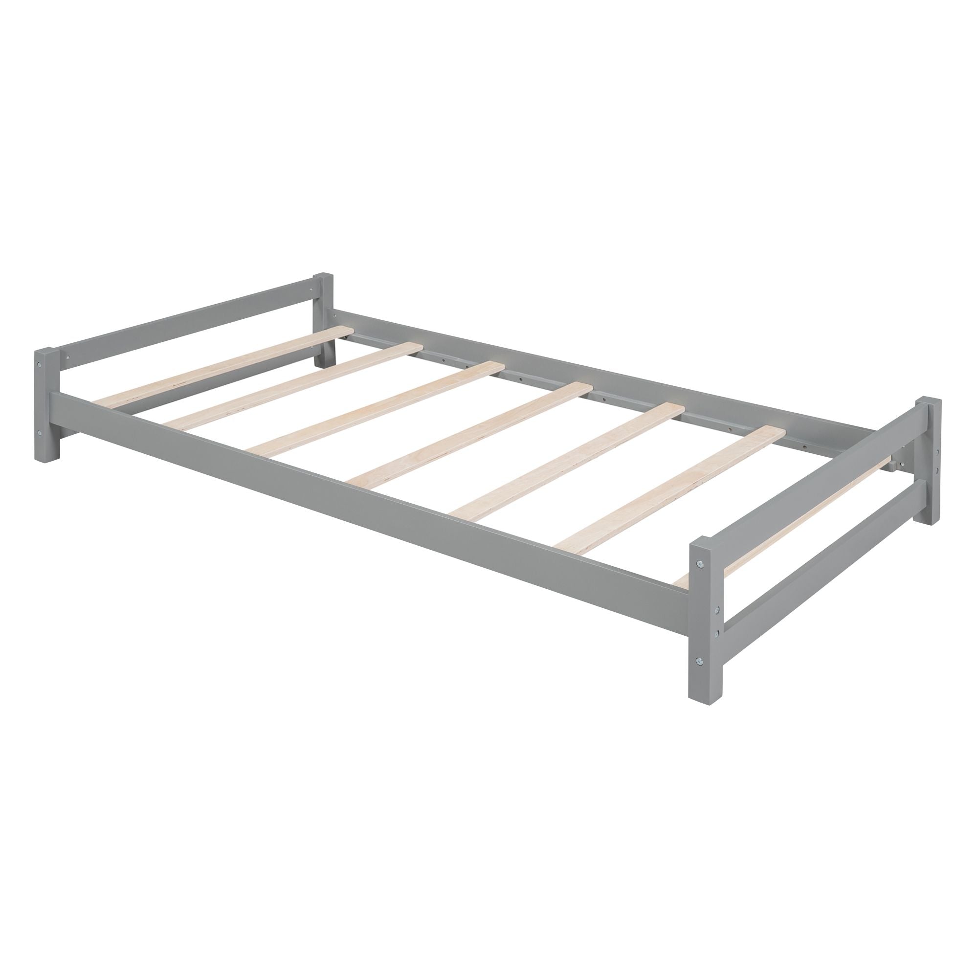 Twin Over Twin Bunk Bed - Gray - Just Better Bunk Beds