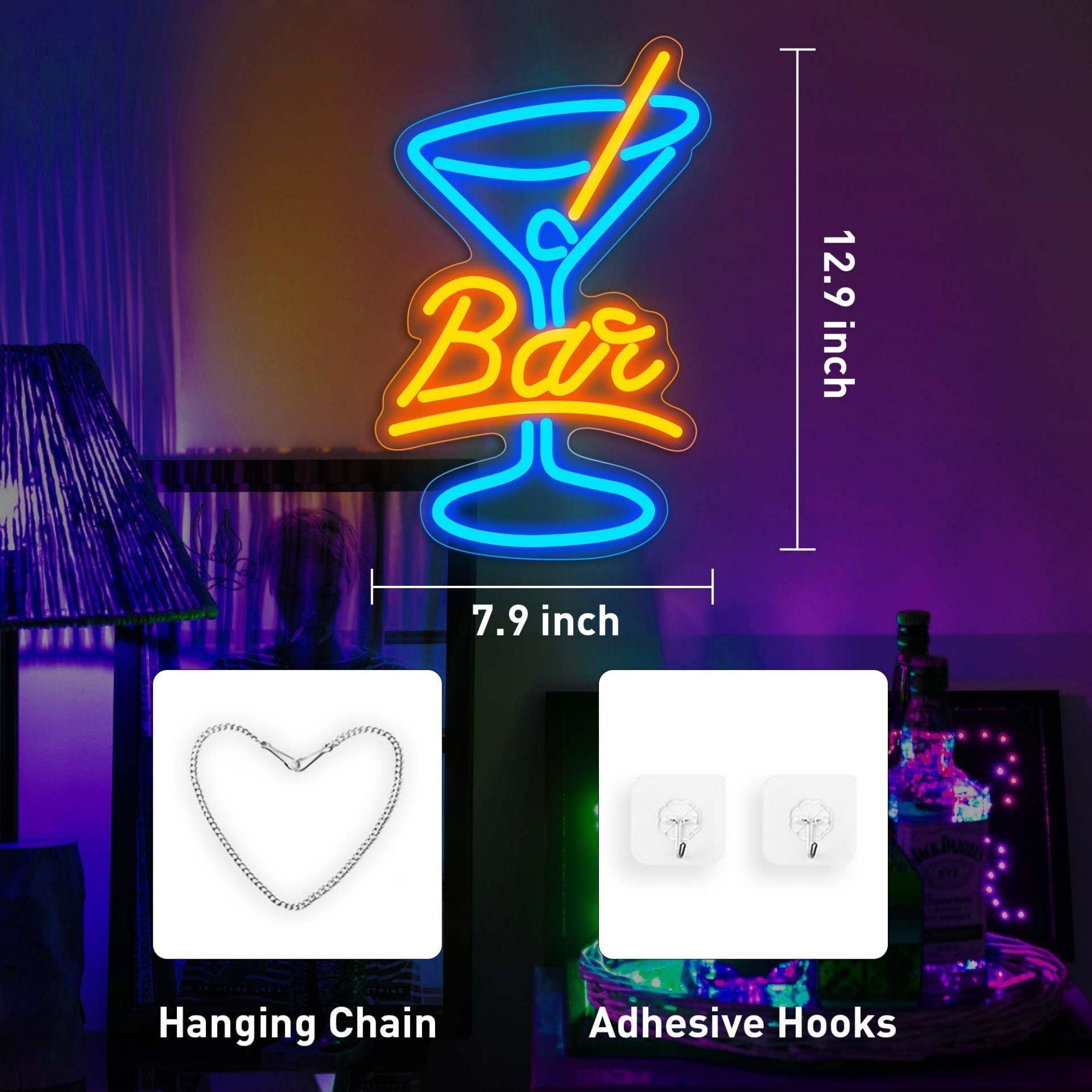 orange vertical BAR goblet neon sign - PRHOMZ