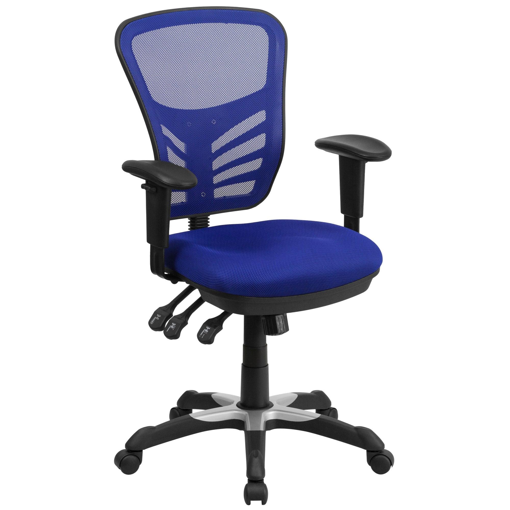 Mid-Back Mesh Swivel Office Chair with Adjustable Arms - PRHOMZ