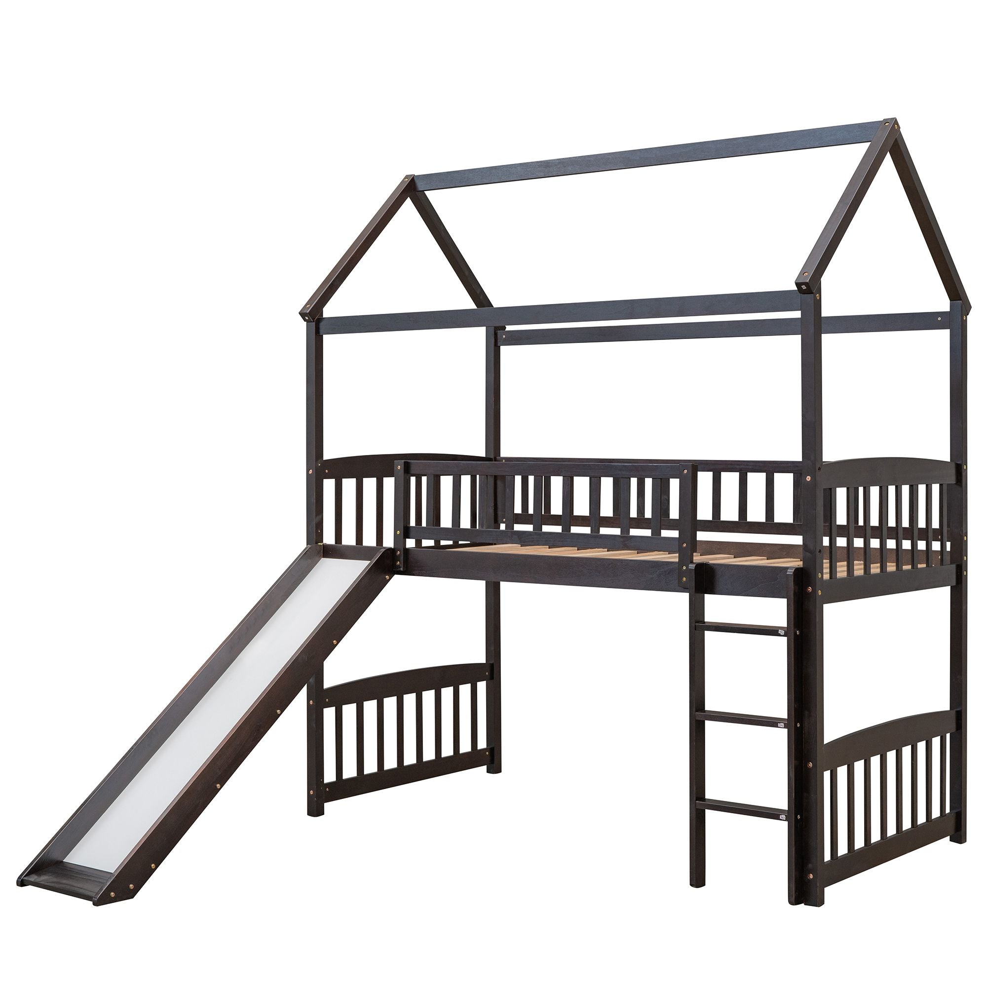 Twin Loft Bed with Slide & Ladder - Just Better Bunk Beds