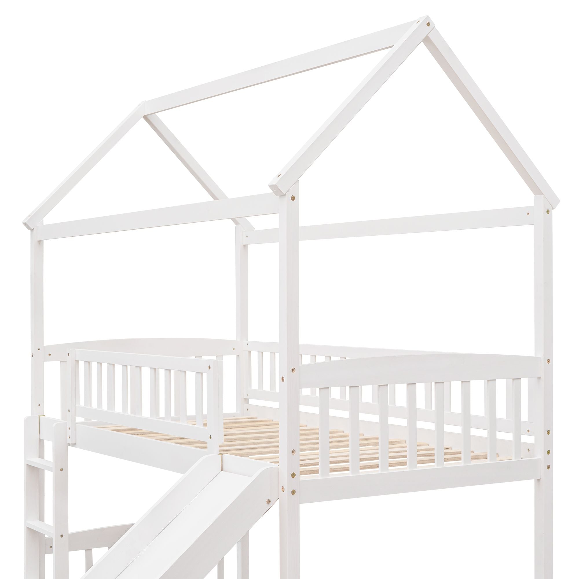 Twin Loft Bed with Slide & Ladder - Just Better Bunk Beds