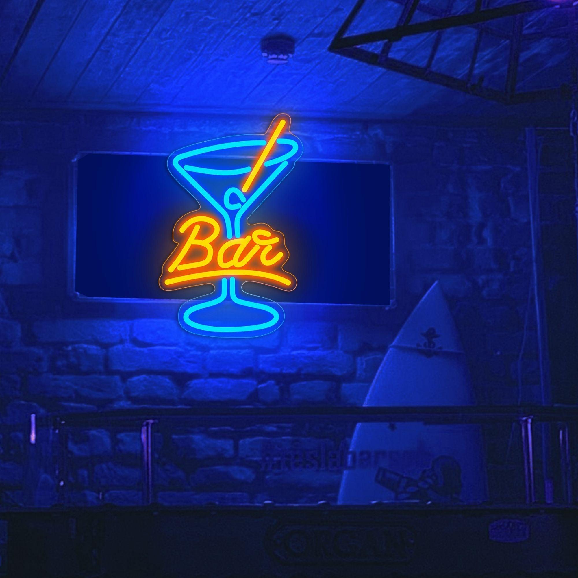 orange vertical BAR goblet neon sign - PRHOMZ