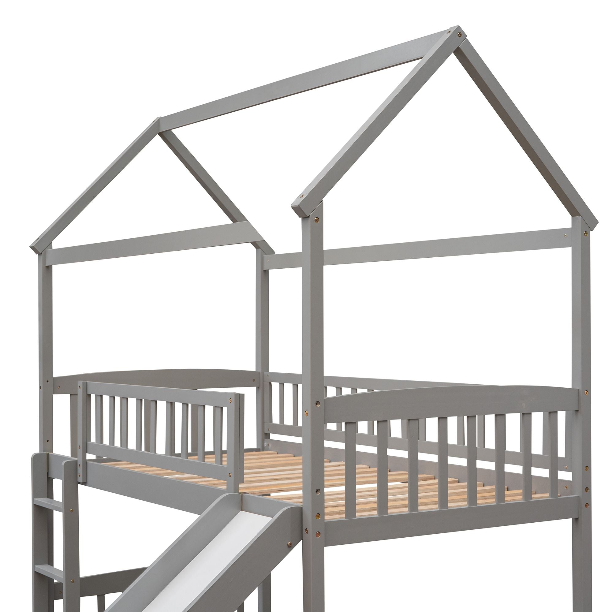 Twin Loft Bed with Slide & Ladder - Just Better Bunk Beds