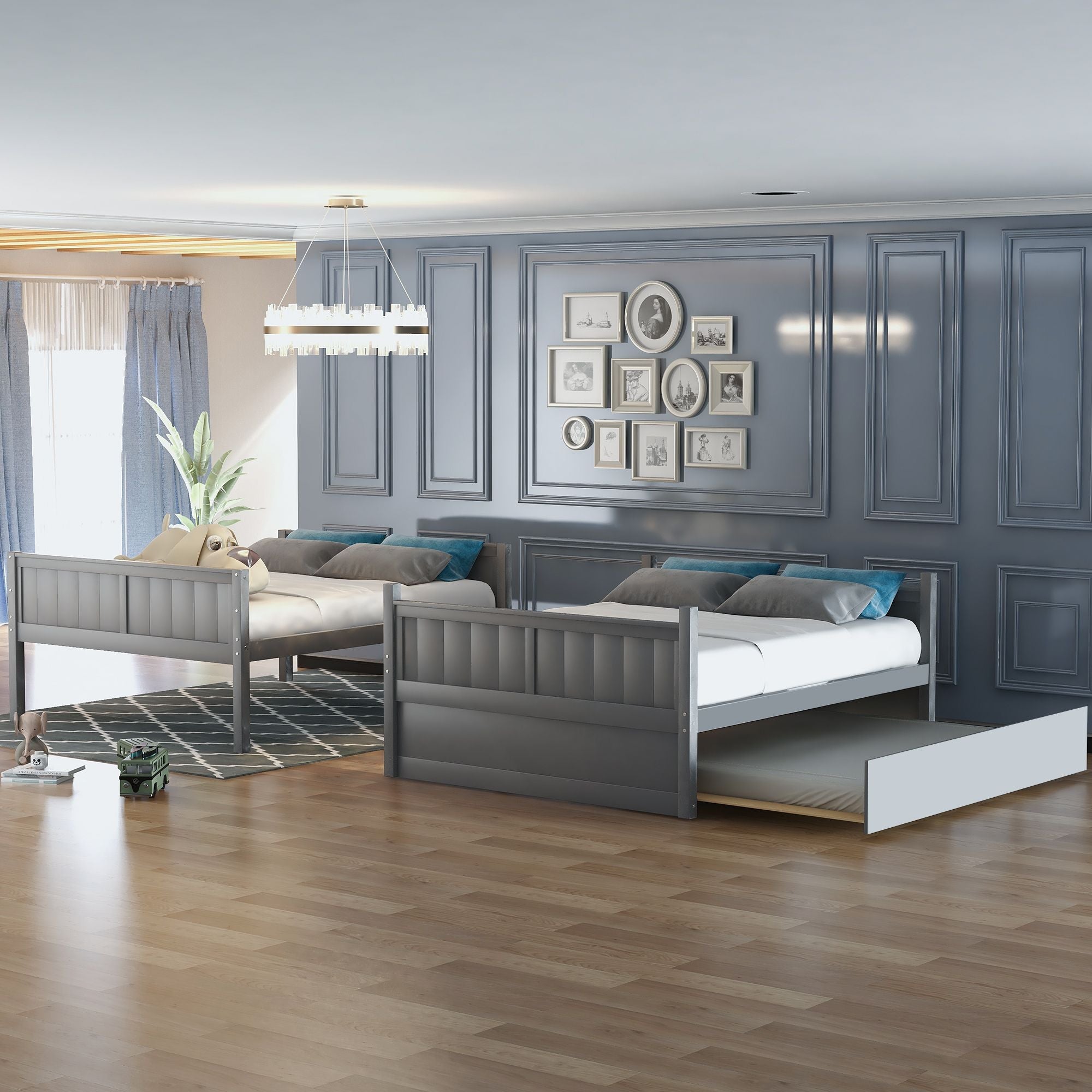 Full Over Full Bunk Bed with Trundle - Just Better Bunk Beds