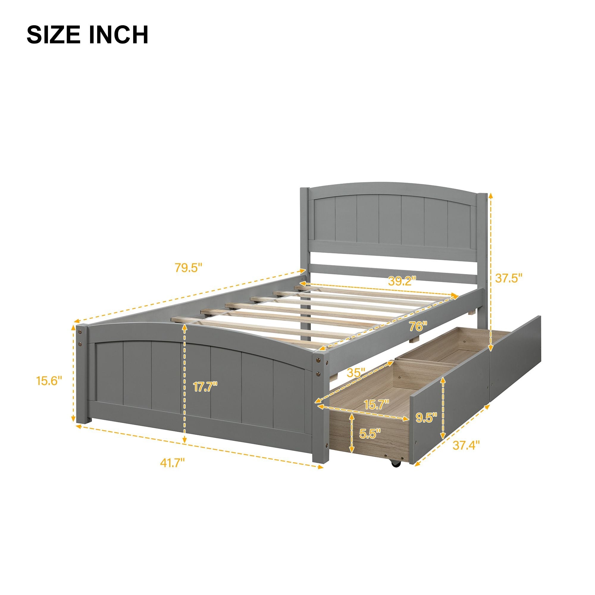 Twin Bunk Bed with 2 Drawers - Just Better Bunk Beds