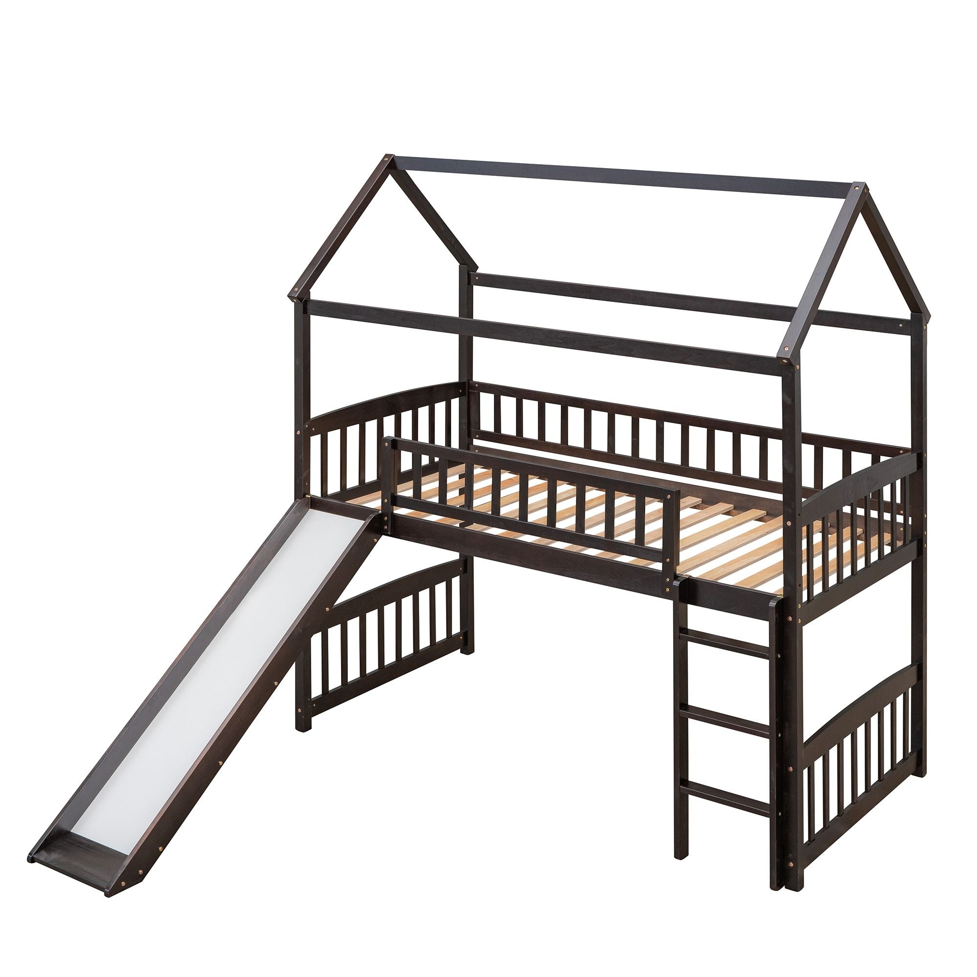 Twin Loft Bed with Slide & Ladder - Just Better Bunk Beds